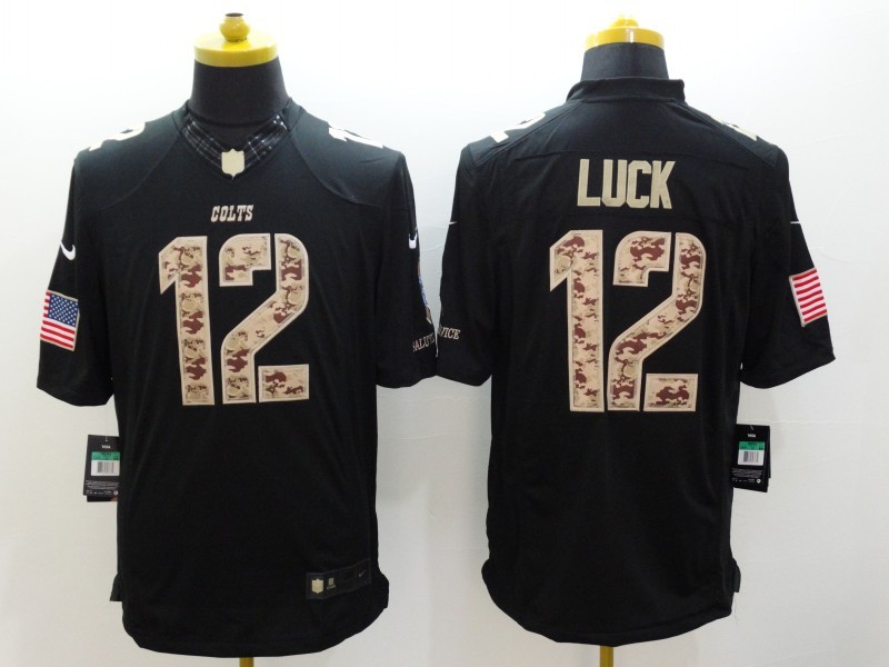 Men's Indianapolis Colts Andrew Luck #12 Black Jersey